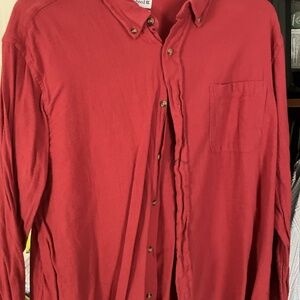 Saddlebred Men's Long Sleeve Red Button-Up Shirt XXL Classic Fit